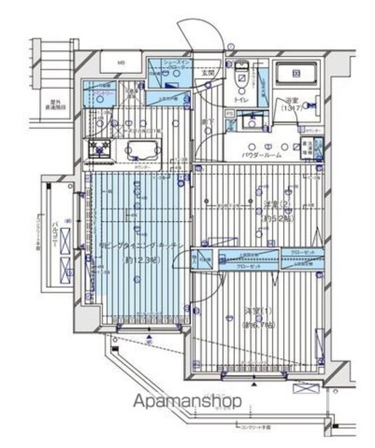 メインステージ本蓮沼[2LDK/55.94m2]の間取図