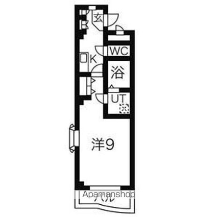 コスモなかね[1K/28.12m2]の間取図