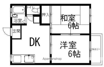 カーサデラーゴ[2DK/40.1m2]の間取図