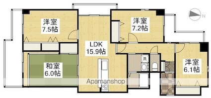 サーパス城見通り[4LDK/96.54m2]の間取図