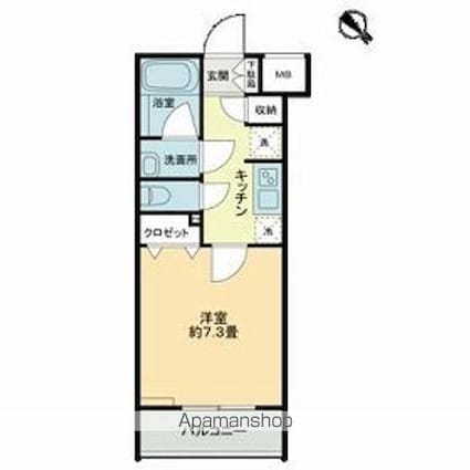 ｐａｔｉｏ阿佐ヶ谷[1K/25.62m2]の間取図