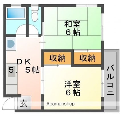 Ｃａｌｍ吉島[2K/35.64m2]の間取図