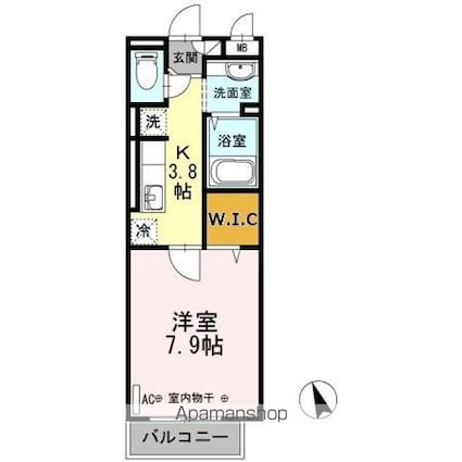 メゾンクレール墨田[1K/29.13m2]の間取図