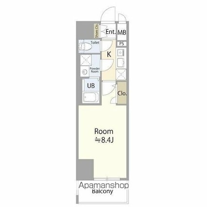 エスリード大曽根プレシャス[1K/26.1m2]の間取図