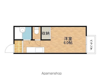 プラザエイト[1R/17m2]の間取図