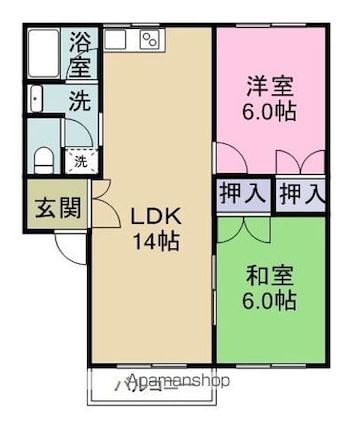 アルボーレ[2LDK/55.78m2]の間取図