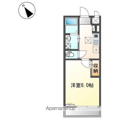 カーサＨ．Ｋ[1K/27.44m2]の間取図