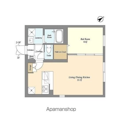 ネオアーバンレジデンス江古田[1LDK/40.2m2]の間取図