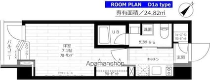 ステージグランデ新桜台[1K/24.82m2]の間取図