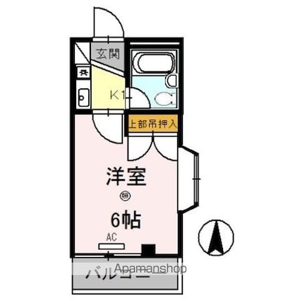 和歌山県和歌山市手平３丁目[1K/14.45m2]の間取図