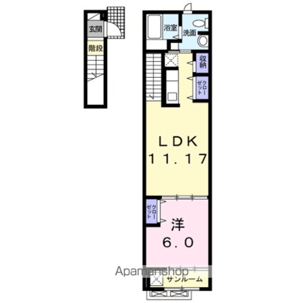 ゴールデン　ブラウン[1LDK/44.32m2]の間取図