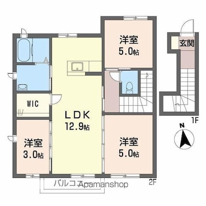 ディライフルＡ・Ｂ棟[3LDK/65.79m2]の間取図