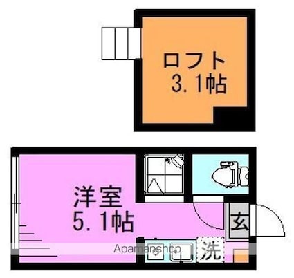 ウィステリア南阿佐ヶ谷[1R/11.16m2]の間取図