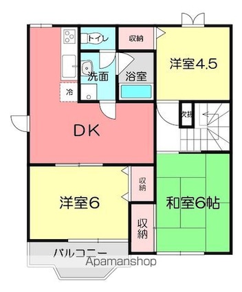 オーチャード手城[3DK/65.57m2]の間取図