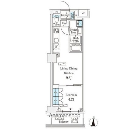 フロンティアレジデンス錦糸公園[1LDK/33.74m2]の間取図