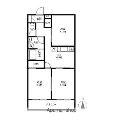 ルミエール　セゾン[3DK/56.56m2]の間取図