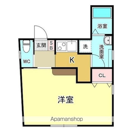 ＳＩＭＯＤＡ新宿上落合[1K/25m2]の間取図