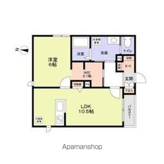 プレジオ明大前[1LDK/42.64m2]の間取図