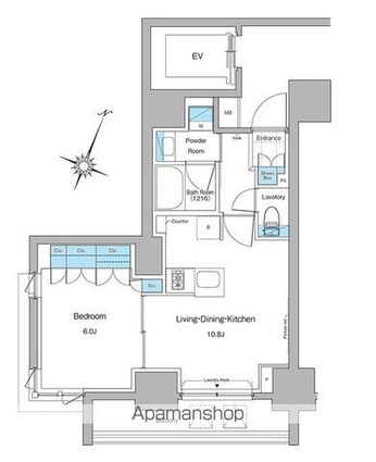 ルフォンプログレ千代田御茶ノ水[1LDK/40.87m2]の間取図