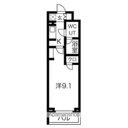 スカイコートパレス小竹向原[1K/25.79m2]の間取図