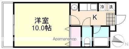 ピュアグレースマンションⅡ[1K/28.8m2]の間取図