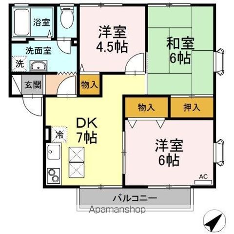 武蔵村山市残堀のアパートの間取り