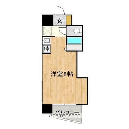 ダイアパレス御門Ⅱ[1R/25.03m2]の間取図