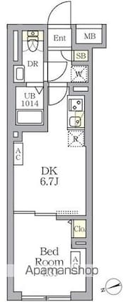 東京都杉並区天沼３丁目[1DK/26.21m2]の間取図
