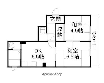 ＢＵＹＫＩＮＧ２[2DK/40m2]の間取図