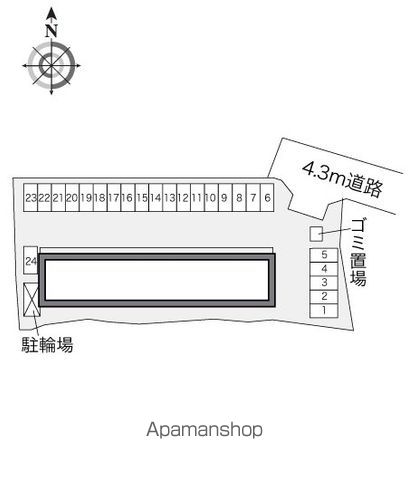 レオパレス中越東[1K/23.72m2]の配置図