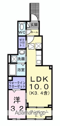 ブリアンテ[1LDK/38.52m2]の間取図