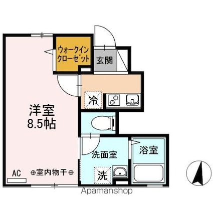 メルヴェーユ[1K/27.24m2]の間取図