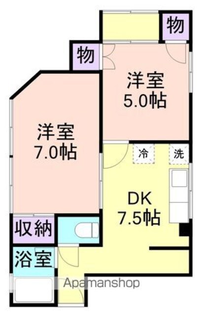 和歌山県和歌山市畑屋敷葛屋丁[2DK/51m2]の間取図