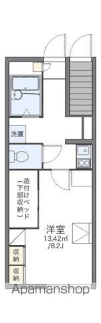 レオパレスウィステーリア平和台[1K/23.71m2]の間取図