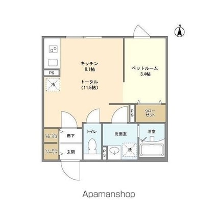 ＧＶＩＶＲＥ東別院[1R/29.43m2]の間取図