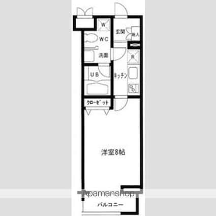 プライムアーバン中目黒[1K/26.58m2]の間取図
