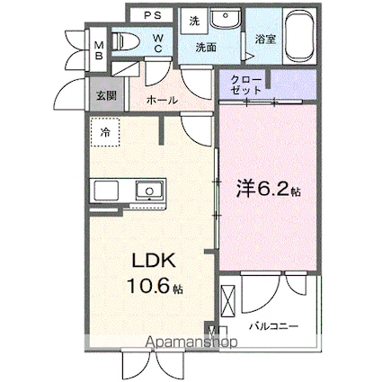 フルール彦根[1LDK/40.14m2]の間取図