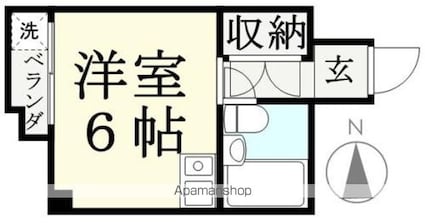学勝マンション[1R/18.6m2]の間取図