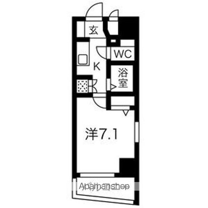 東京都板橋区本町[1K/23.79m2]の間取図