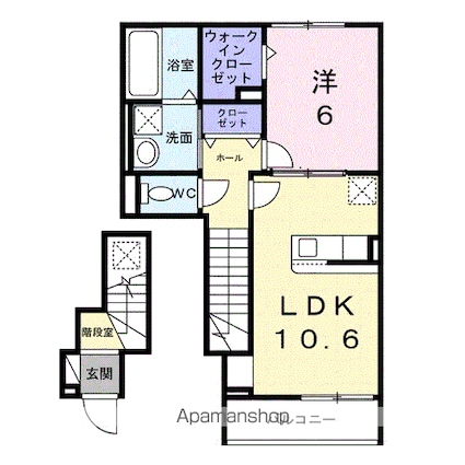 ヒカルサ小平栄町[1LDK/48.26m2]の間取図