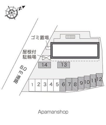 レオパレス花上[1K/20.28m2]の配置図