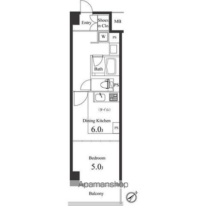 プライマル小石川[1DK/31.5m2]の間取図