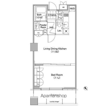 コンフォリア東池袋ＷＥＳＴ[1LDK/43.28m2]の間取図