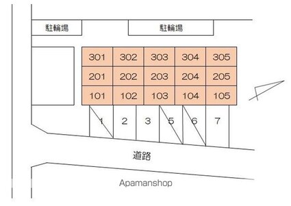 サニーハイツ宮脇[1K/19.42m2]の配置図