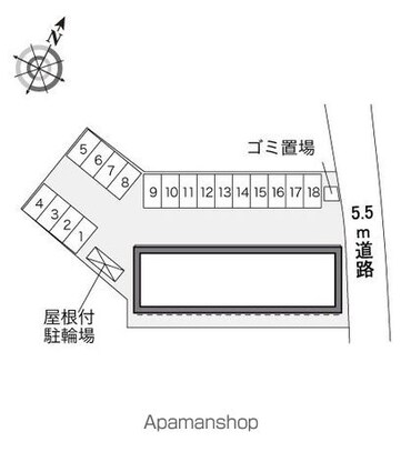 レオパレス榎戸[1K/28.02m2]の配置図