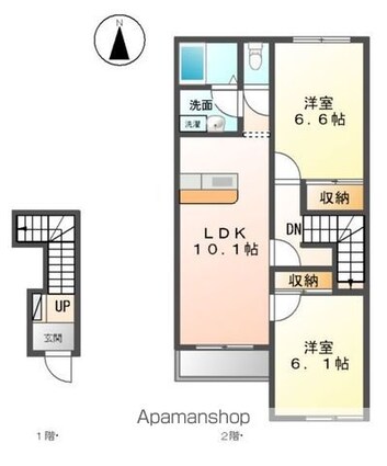 グラン・セジュール[2LDK/56.19m2]の間取図