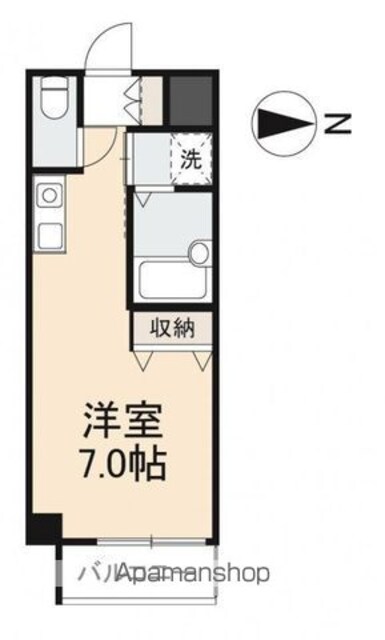 ディアコート栗林[1R/22.32m2]の間取図