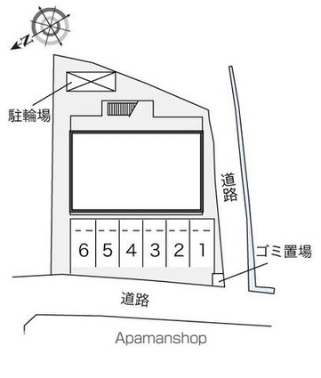 レオパレス名草山[1K/22.35m2]の配置図