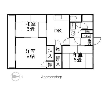 長野県長野市大字高田[3DK/58.24m2]の間取図