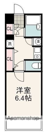 カーサミラ音羽[1K/25.2m2]の間取図